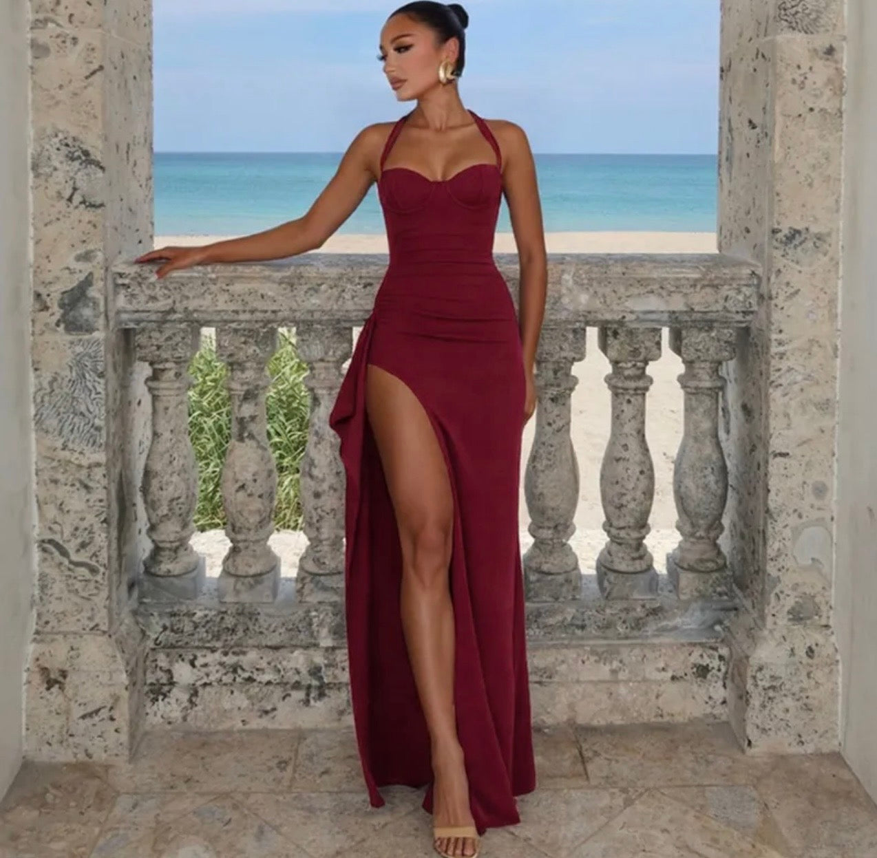 Sexy strapless long dress