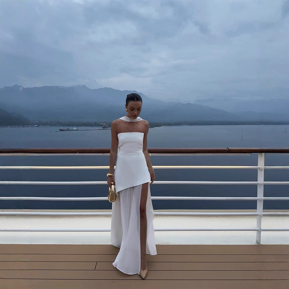 Travel Boat Neck Sleeveless Swing Dress