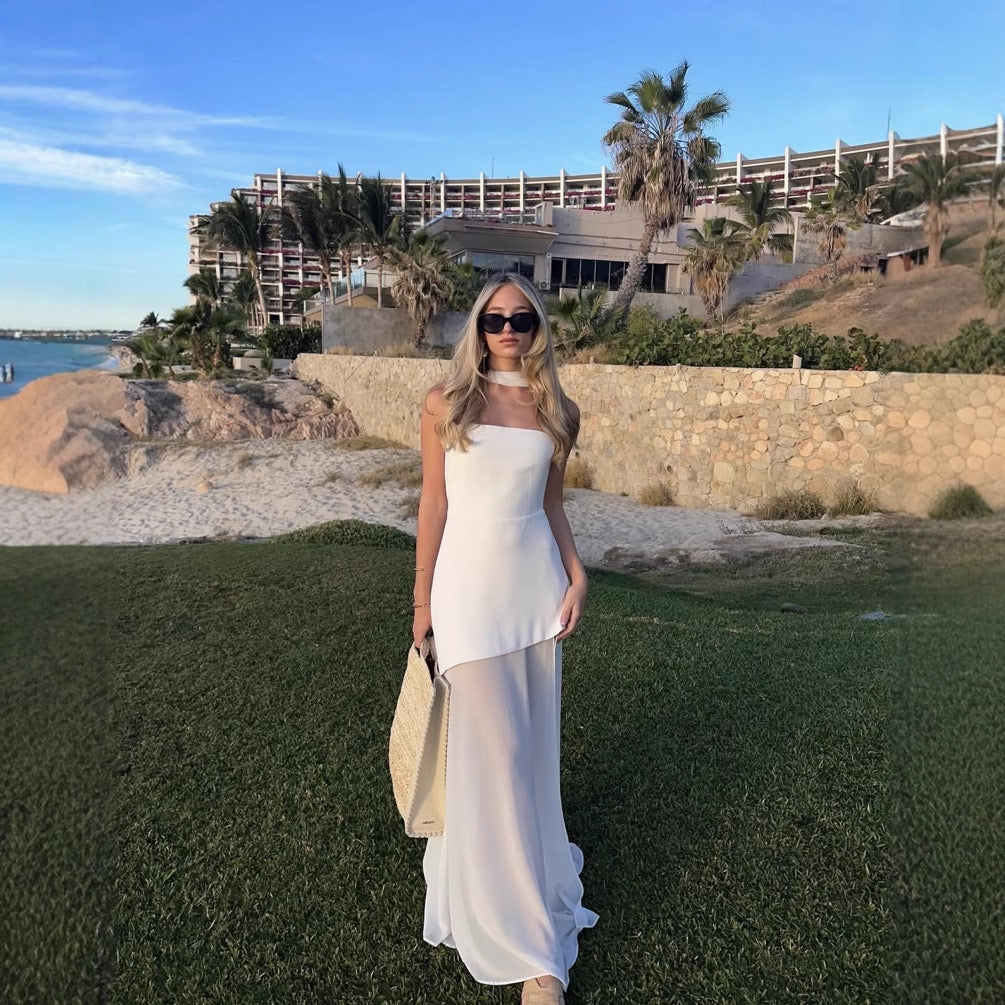 Travel Boat Neck Sleeveless Swing Dress