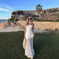 Travel Boat Neck Sleeveless Swing Dress